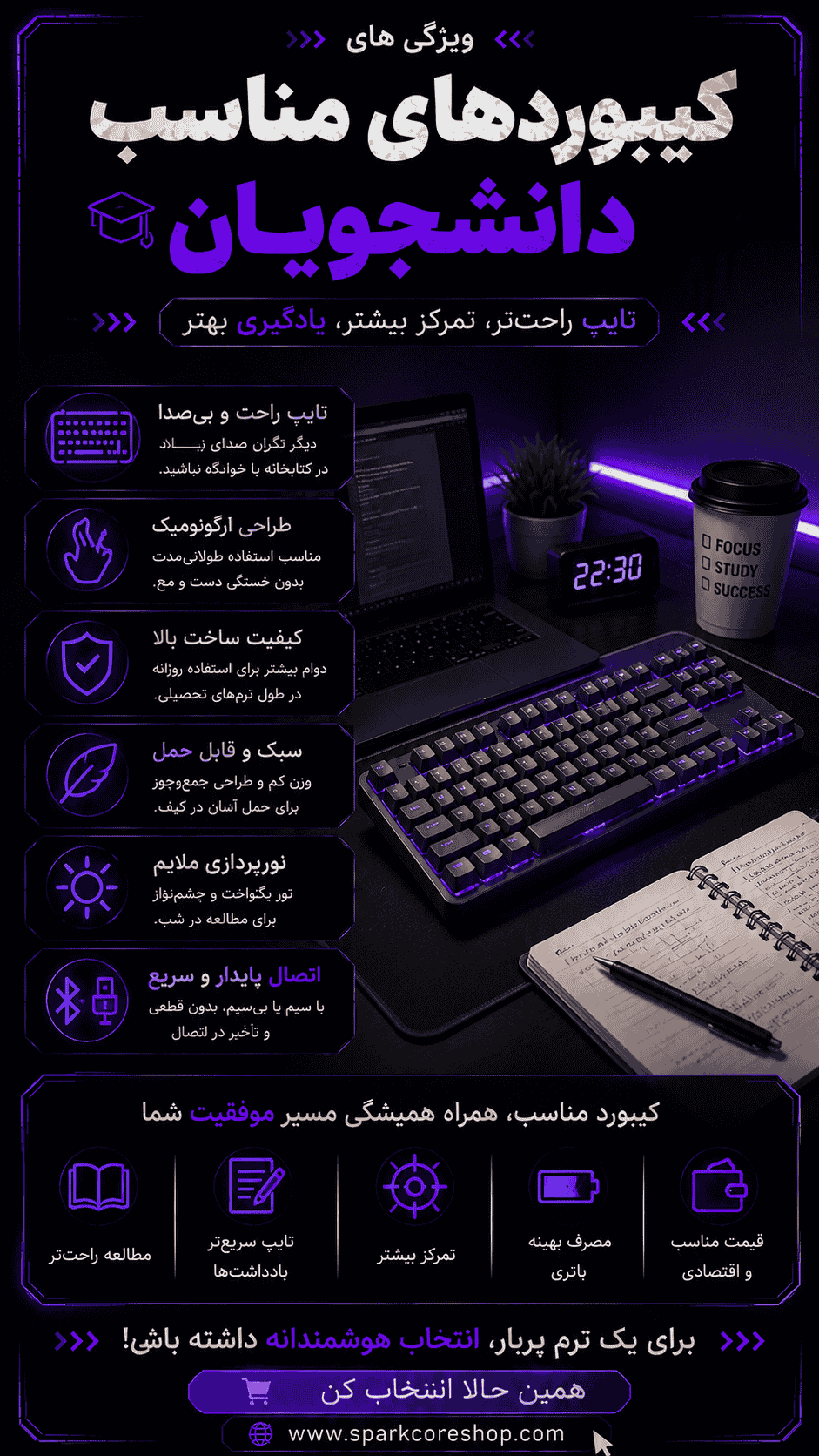 کیبورد مناسب دانشجویان