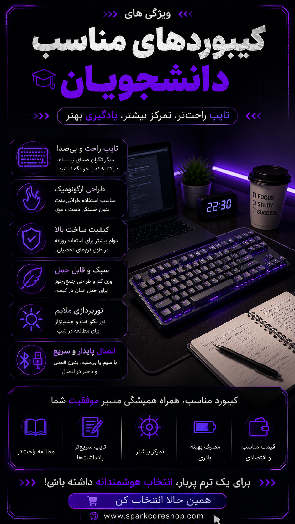 کیبورد مناسب دانشجویان